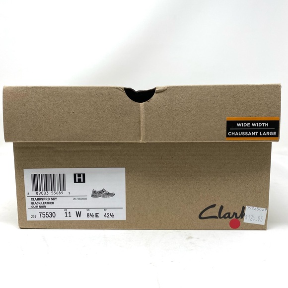 Clarks PRO Sky Black Leather Slip-On Work Shoes 11W New Comfort Grip - Picture 7 of 7